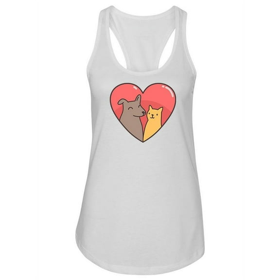 Cat And Dog  . Tank Women -Image by Shutterstock, Female Large