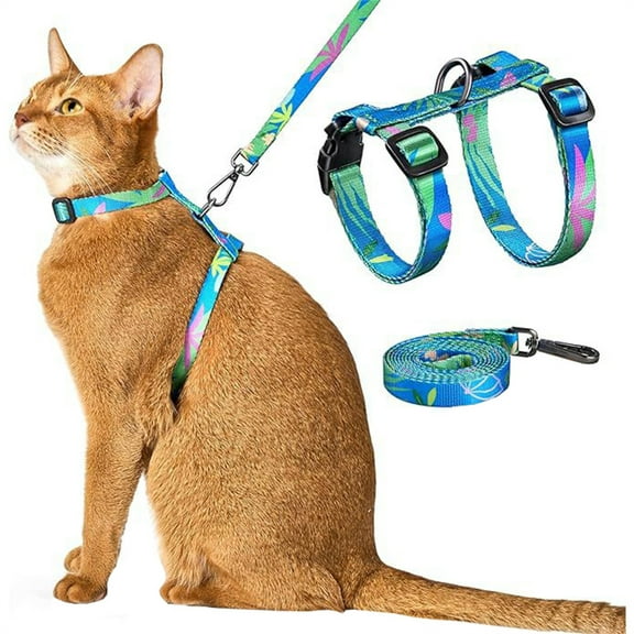 Cat And Leash Set Escape Proof Adjustable Cat , Comfortable Soft Lightweight, Use Safe & Easy, Walking Travel For Small Medium