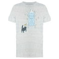 thumbnail image 1 of Cat And Plastic Bottle Cartoon T-Shirt Men -Image by Shutterstock, Male XX-Large, 1 of 2
