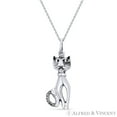 thumbnail image 1 of Cat Animal Charm Pendant & Cable Chain Necklace in .925 Sterling Silver, 1 of 2