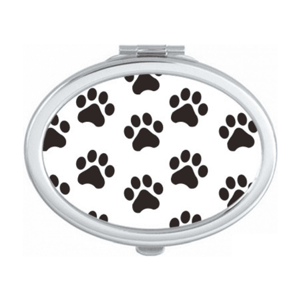 Cat Animal Cute Paw Print Outline Footprint Mirror Portable Fold Hand ...