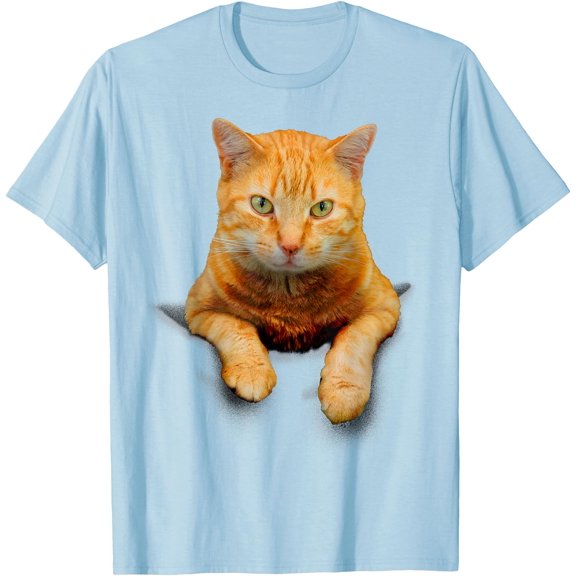 Cat Animals Creative Motif Bag Unisex T-Shirt for Men Women Kids Toddler,Light Blue Color,Size M