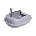 thumbnail image 1 of Cat Anti Splashing Sand Box, Cat Litter Container Portable Pet Litter Gray, 1 of 8