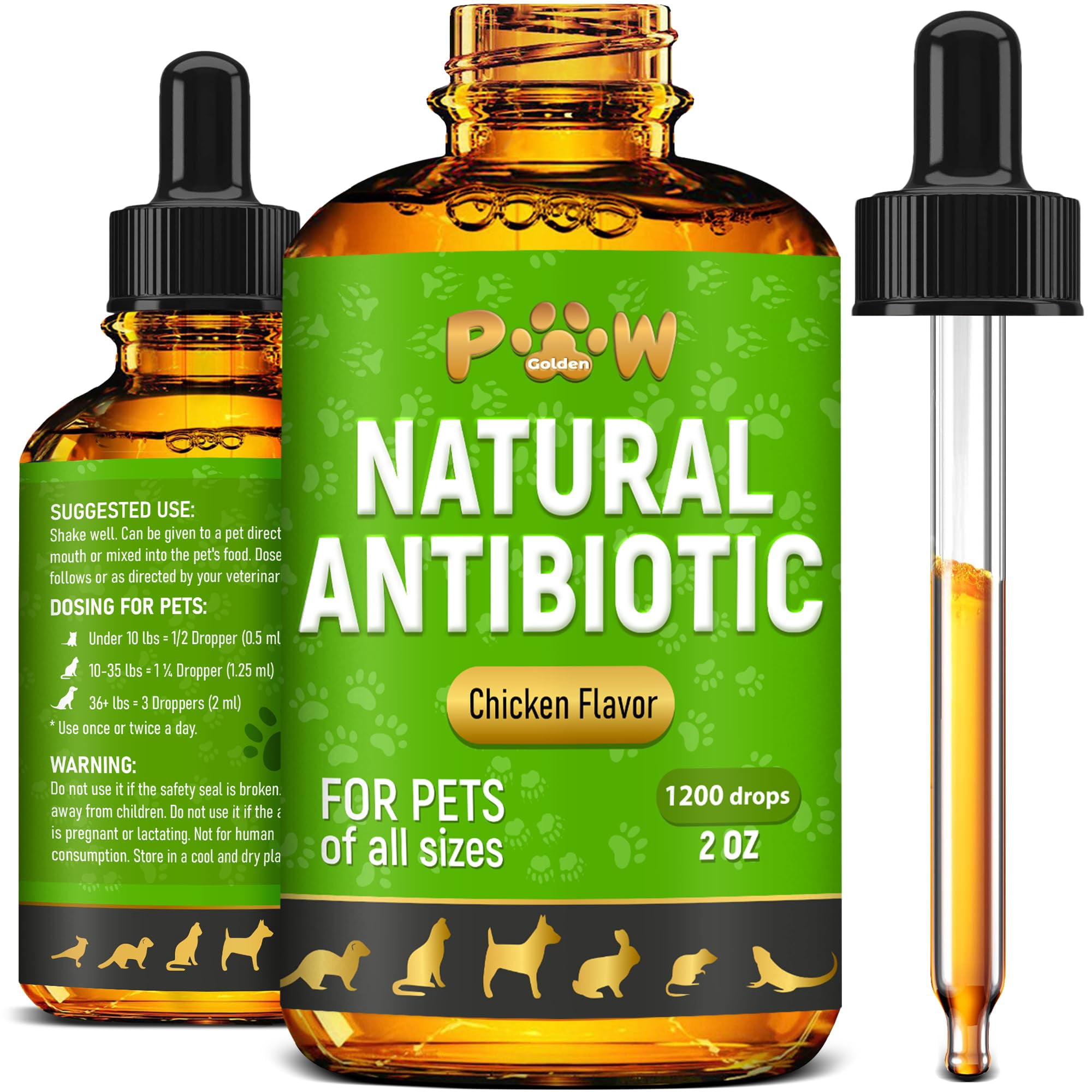 Cat Antibiotic | Natural Antibiotics for Dogs | Antibiotic for Cats | Dog Antibiotic | Natural Antibiotics for Cats | Chicken Flavor | 2 oz C43