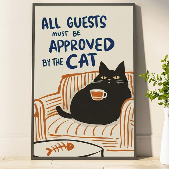 Cat Approved House Rules Wall Art Decor Unframed Paper Print