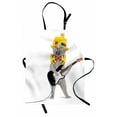 thumbnail image 1 of Cat Apron Hipster Musician Kitty Playing Guitar Singing with Fun Hat Party Birthday Humor Picture, Unisex Kitchen Bib Apron with Adjustable Neck for Cooking Baking Gardening, Multicolor, by Ambesonne, 1 of 3