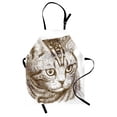 thumbnail image 1 of Cat Apron Portrait of a Kitty Domestic Animal Hipster Best Company Fluffy Pet Graphic Art, Unisex Kitchen Bib Apron with Adjustable Neck for Cooking Baking Gardening, Chocolate White, by Ambesonne, 1 of 3