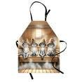 thumbnail image 1 of Cat Apron, Whimsical Scene with Happy Kittens with Funny Wizard Hats in Sauna, Unisex Kitchen Bib with Adjustable Neck for Cooking Gardening, Adult Size, Pastel Brown and Pale Grey, by Ambesonne, 1 of 4