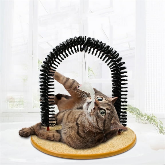 Cat Arch Self Groomer For Indoor Cats Back Scratcher Cat Grooming Massage Brush With Sturdy Cat Scratching Pad Durable Brusher