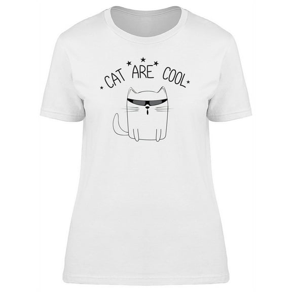 Cat Are Cool Glasses T-Shirt Women -Image by Shutterstock, Female Large