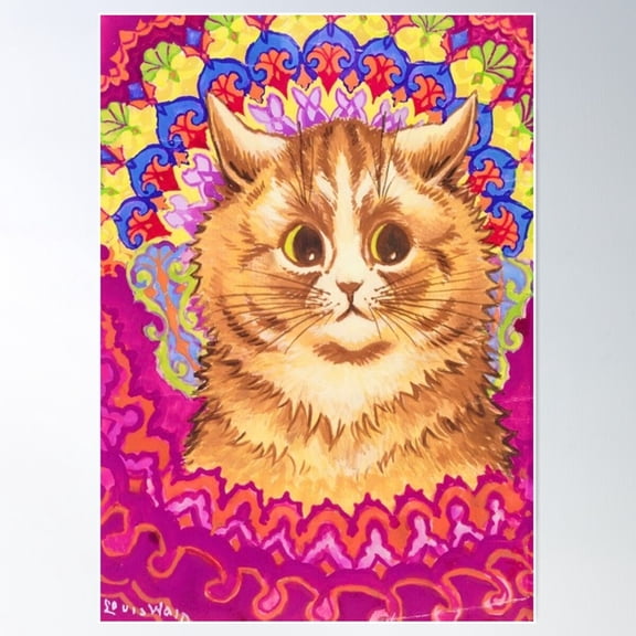 Cat Art By Louis Wain Poster Wall Art, Modern Wall Decor For Living Room Bedroom, 24x36 UNFRAMED