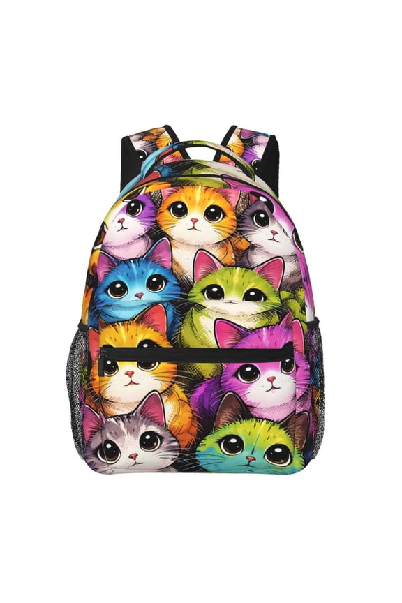 Cat Art Cute Pop Kitty Backpack Lightweight Rucksack Travel Bag for Men and Women