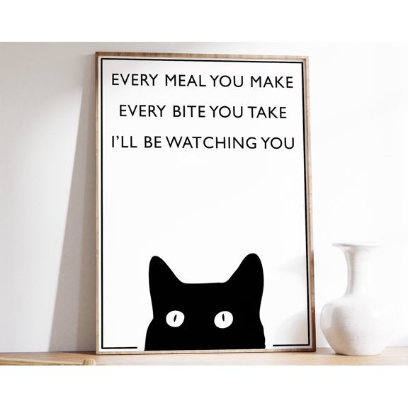 Cat Art Print Funny Home Decor quot I 39 ll be Watching You quot