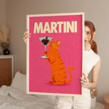 Cat Artini Cute Orange Beverage Bar Heritage Poster - Walmart.com