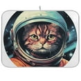Cat Astronaut Circle Dish Drying Mat Dish Drainer Rack Mats Water