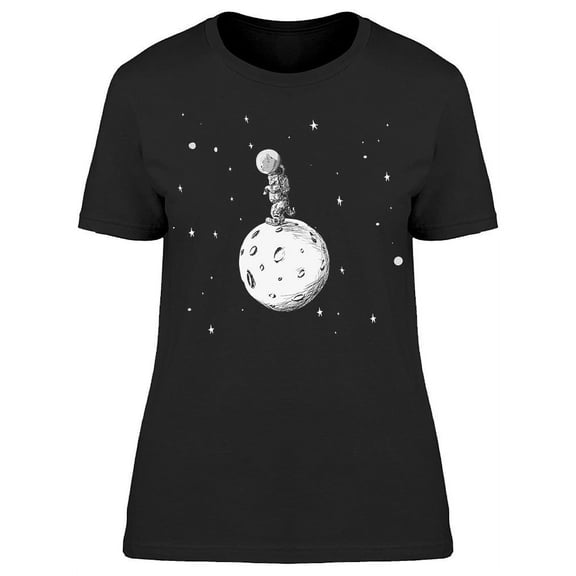 Cat Astronaut On Moon T-Shirt Women -Image by Shutterstock, Female 3X-Large