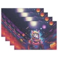 thumbnail image 1 of Cat Astronaut Planets and Moon 12×18 inch Placemats Heat Resistant Washable Foldable Rectangular Placemats Set Decoration Indoor Outdoor for Kitchen Dining Table 6PCs, 1 of 8