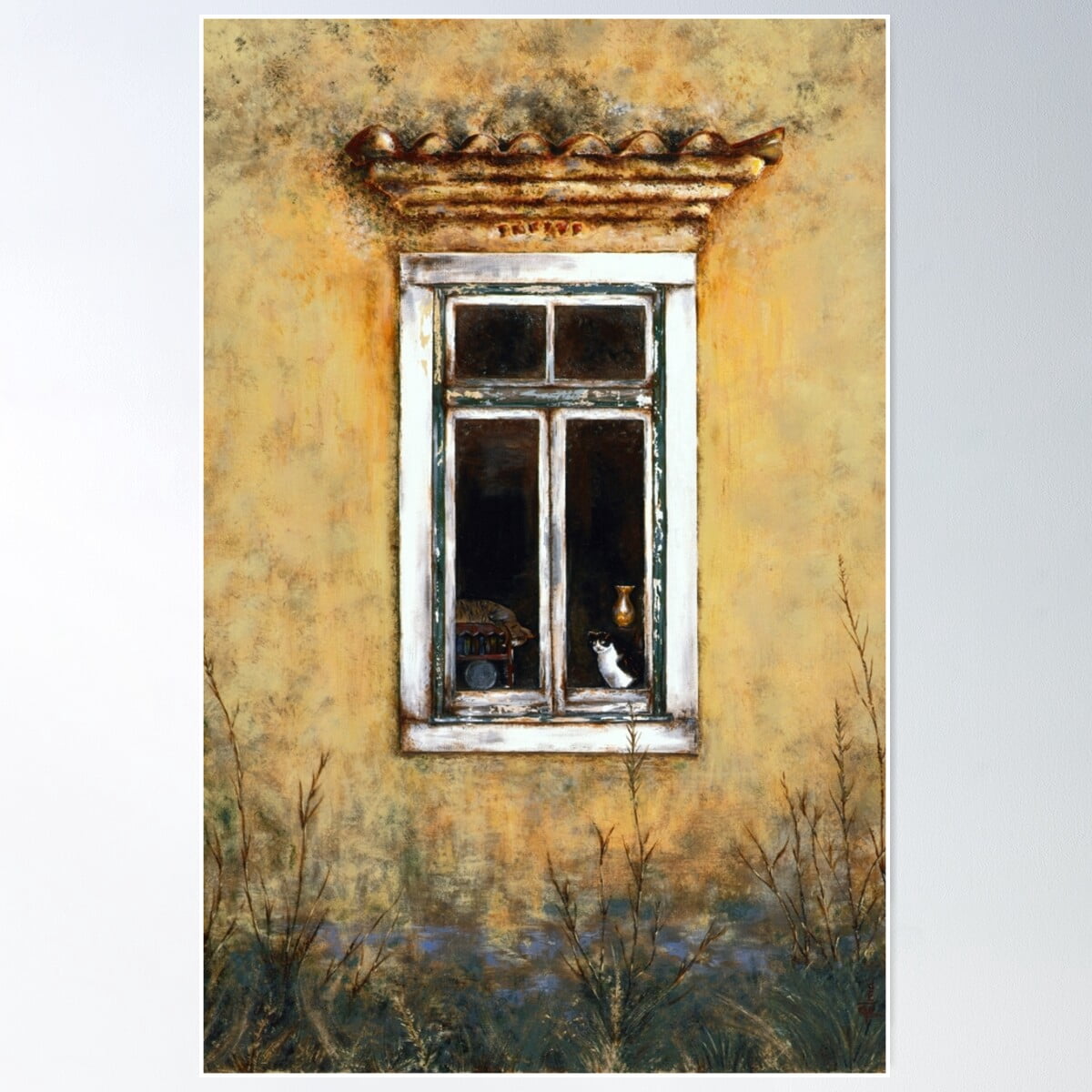 Cat At The Window Poster Wall Art, Modern Wall Decor For Living Room ...