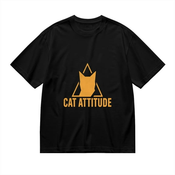 Cat Attitude, Cat Print 2, T Shirt for Men, Vintage Graphic Tees Men, 23806984,L