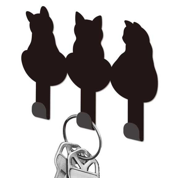 Cat Back View Metal Key Holder
