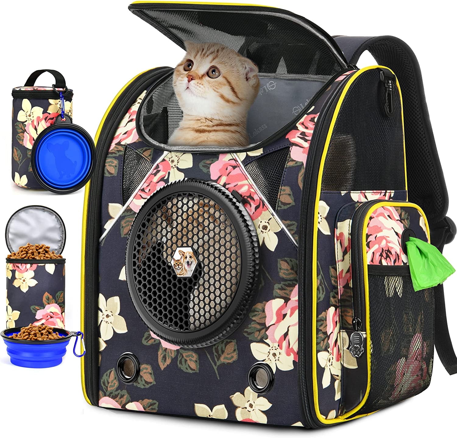 PawPacks LLC Dog Backpack, Cat Backpack, Small Carrier | Clip on Harness or Leash, Fun Pet Treat Holder, Toy Bag, or Waste Dispenser | Dog Treat