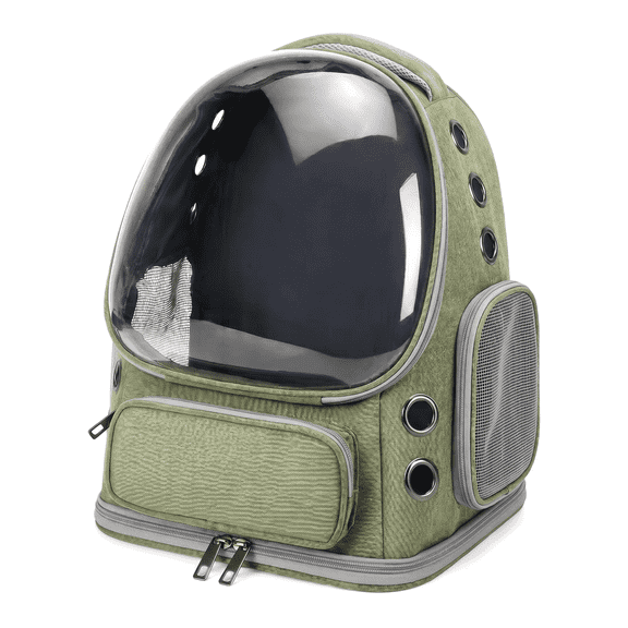 Cat Backpack Carrier - Breathable Bubble Pet Backpack for Small Dogs and Cats up to 15 lbs, Transparent and Foldable for Travel and Hiking