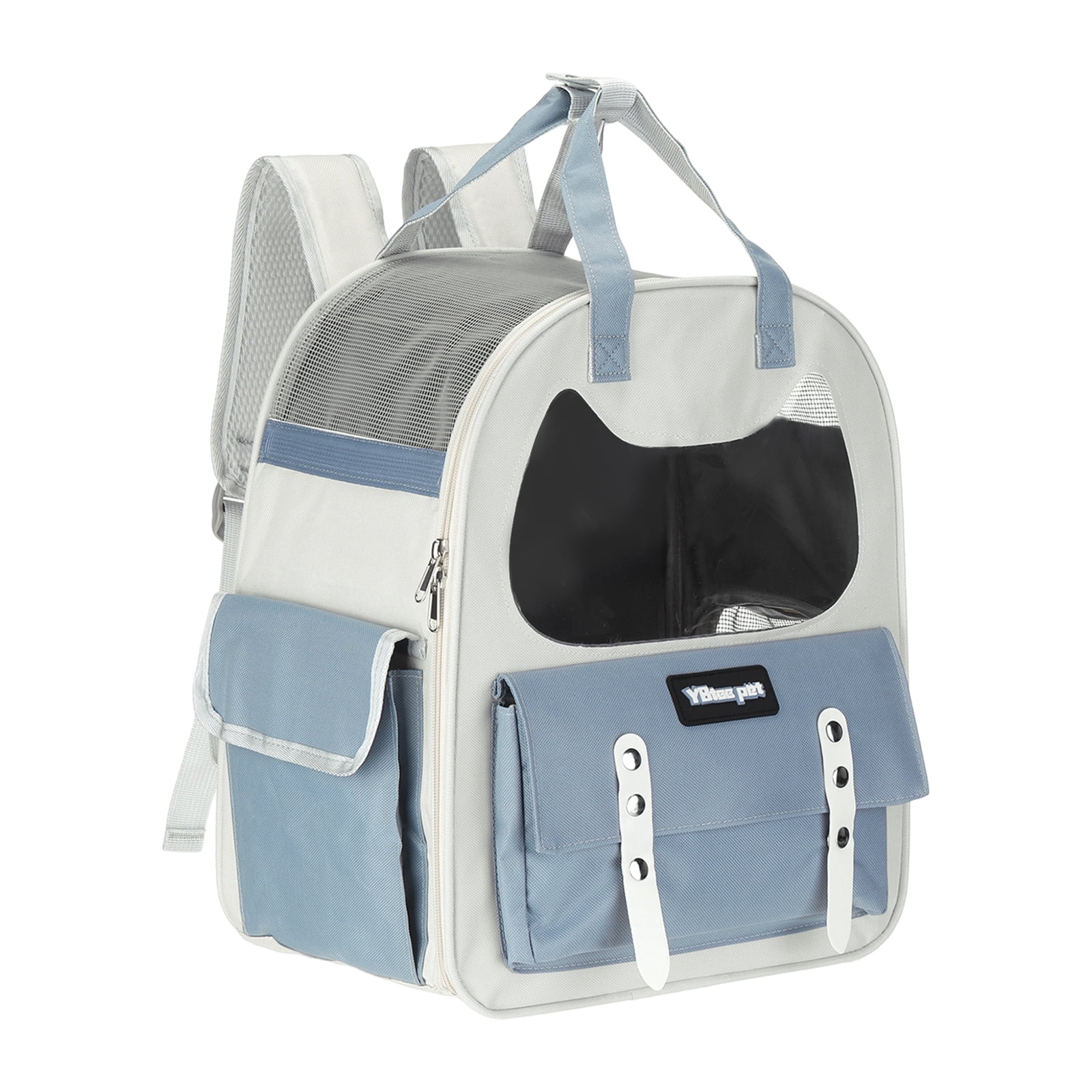 Cat Backpack Carrier, Breathable Pet Hiking Backpack Travel Bag for Cats or Small Dogs Blue