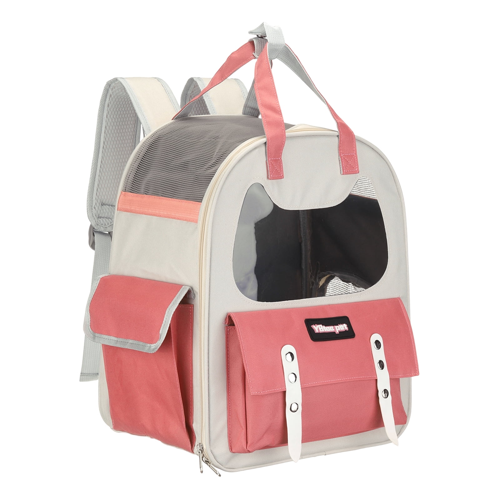 Cat Backpack Carrier, Breathable Pet Hiking Backpack Travel Bag for Cats or Small Dogs Pink