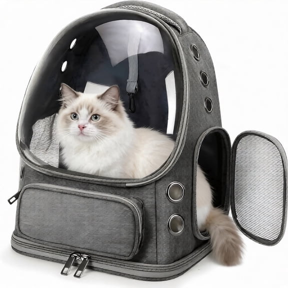 Cat Backpack, Carrier Foldable, Breathable Transparent, Pet Travel Bag, Shaded Backpack, for Small Dogs Cats Up to 15lbs for Hiking Walking Car