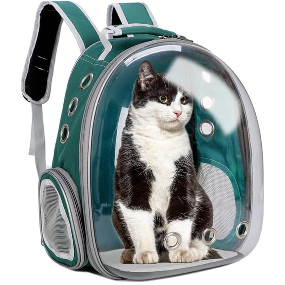 Cat Backpack Carrier Bubble Bag, Transparent Space Capsule Pet Carrier Dog Hiking Backpack, Small Dog Backpack Carrier for Cats Puppies Airline Approved Travel Carrier Outdoor Use Black