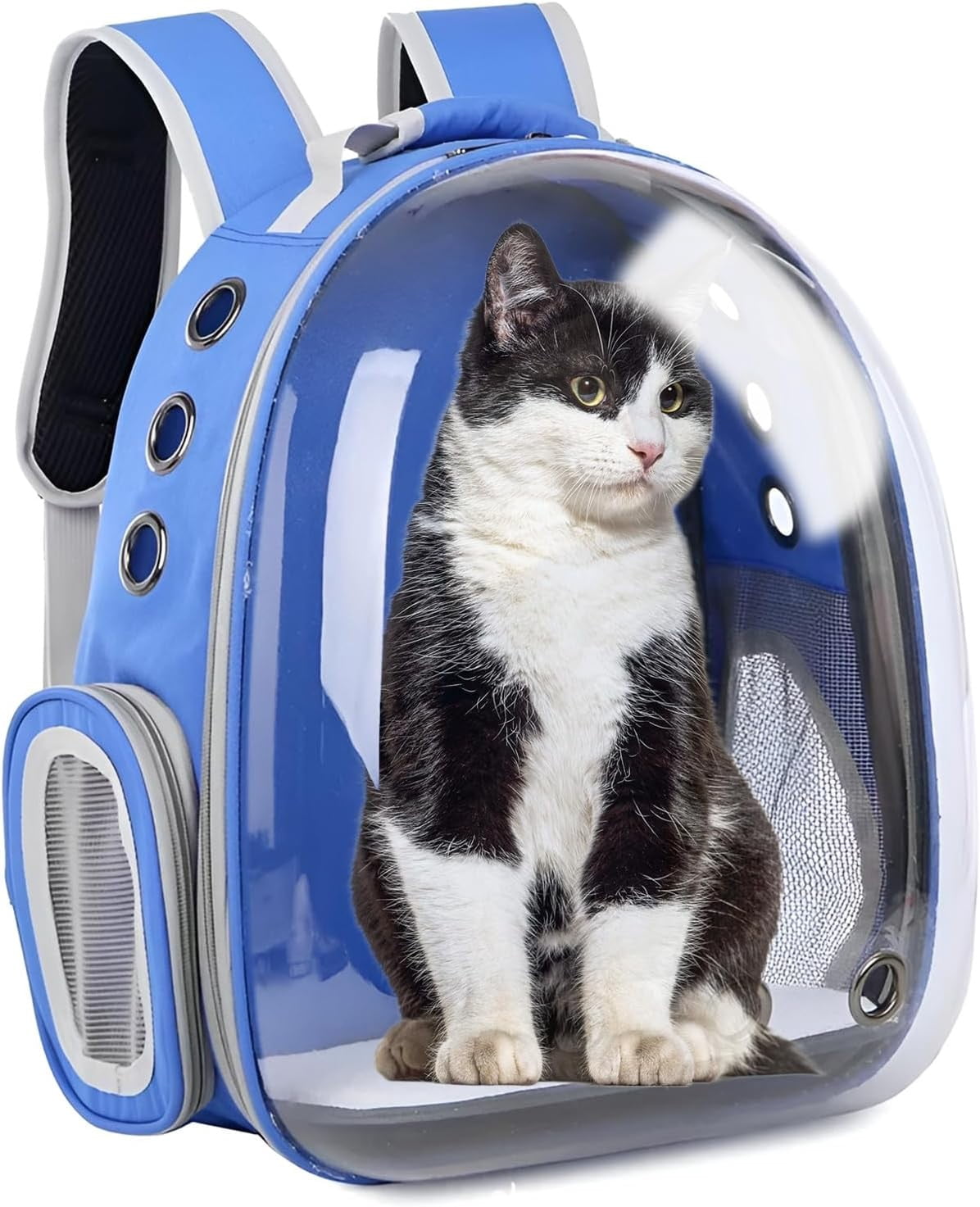 Cat Backpack Carrier Bubble Bag, Transparent Space Capsule Pet Carrier Dog Hiking Backpack, Small Dog Backpack Carrier for Cats Puppies Airline Approved Travel Carrier Outdoor Use Black