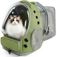 thumbnail image 1 of Cat Backpack Carrier, Bubble Expandable Cat Carrier for Cats or Small Dogs up to 15lbs, Airline-Approved, Large Space & Breathable Pet Backpack for Traveling, Hiking(Square Expandable, Green), 1 of 18