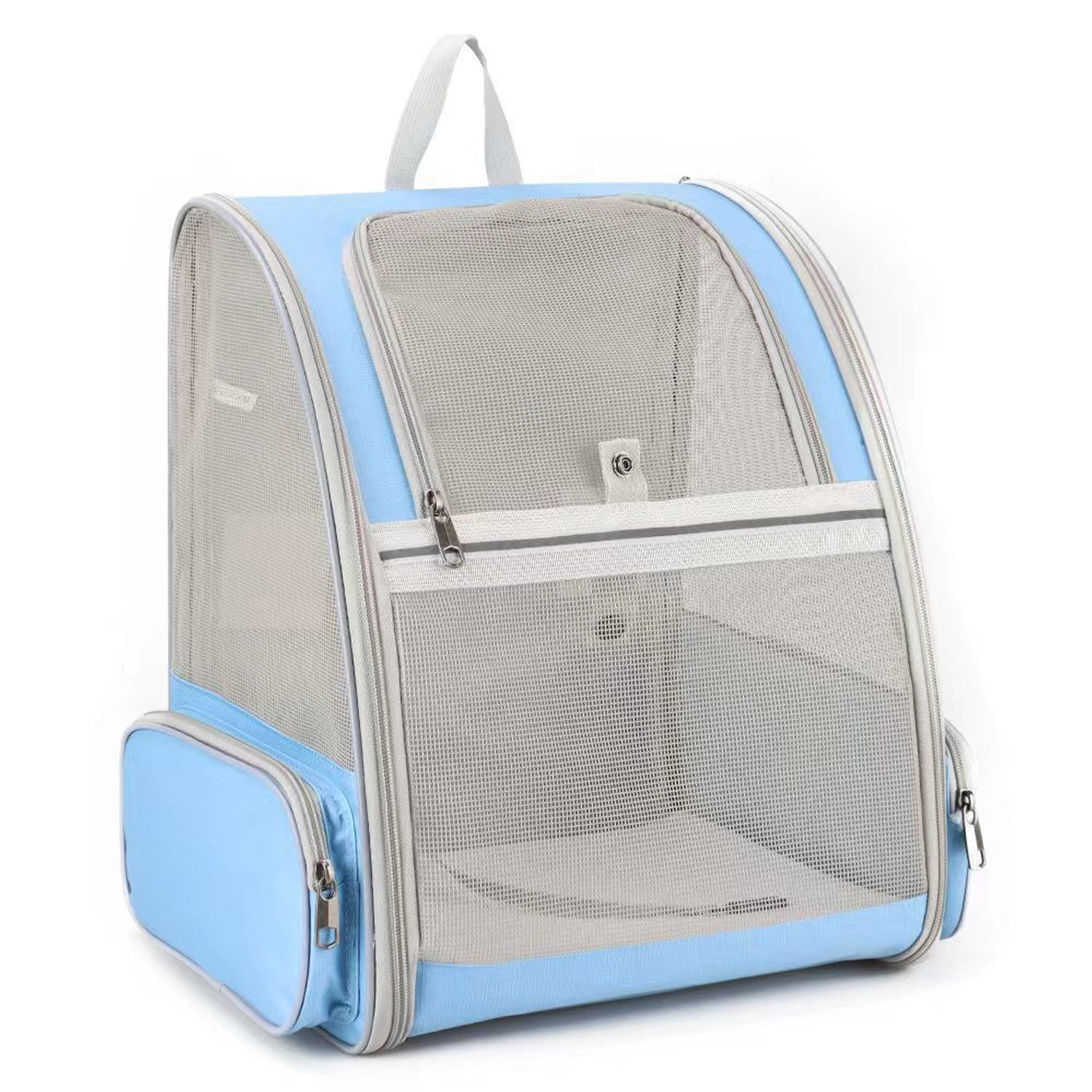 Cat Backpack Carrier, Large Pet Backpack with Kitten Wand Feather Toy for Medium Small Dog Cat Puppy Kitty Bunny up to 15lbs, Ventilated Mesh Dog Travel Carrier for Hiking Walking Outdoor Use