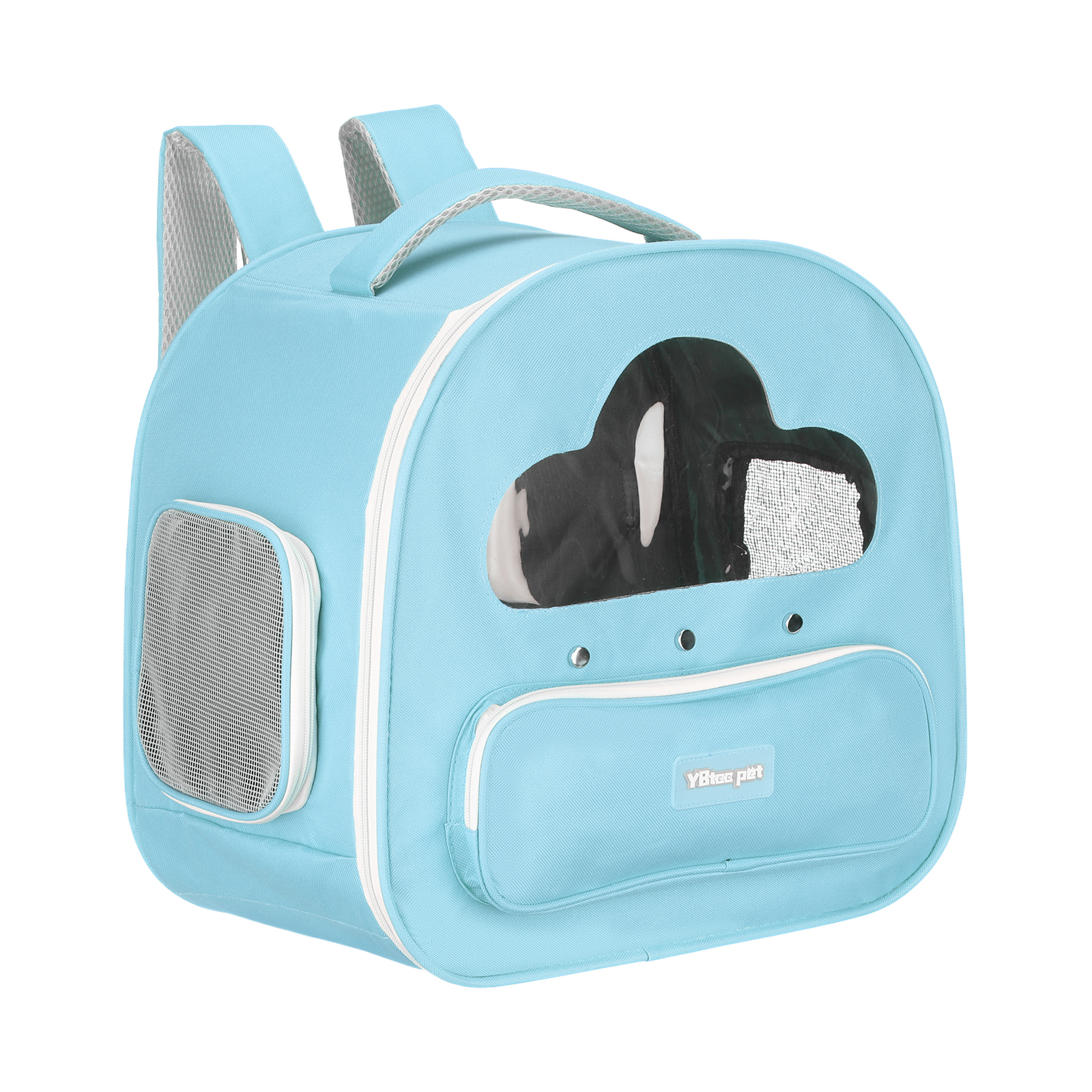 Cat Backpack Carrier, Large Space & Breathable, Pet Hiking Travel Backpack for Cats Blue