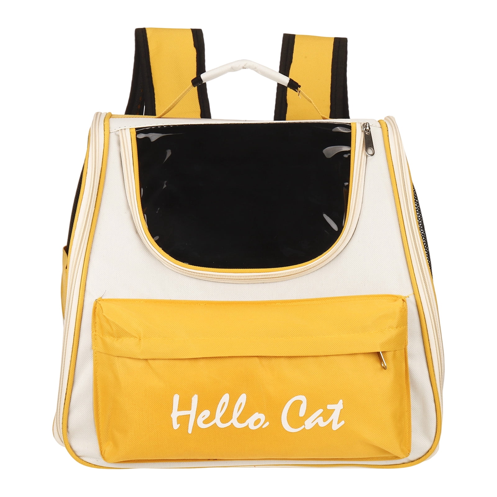 Uxcell Cat Backpack Carrier, Large Space Ventilated Mesh Design for Cats or Small Dogs (Yellow, 14.6"x9.8"x13.4")