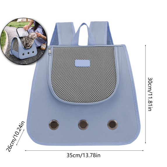 Cat Backpack Carrier, Pet Backpack, Ventilated Mesh Dog Travel Carrier for Hiking Walking Outdoor Use(Dark Blue)