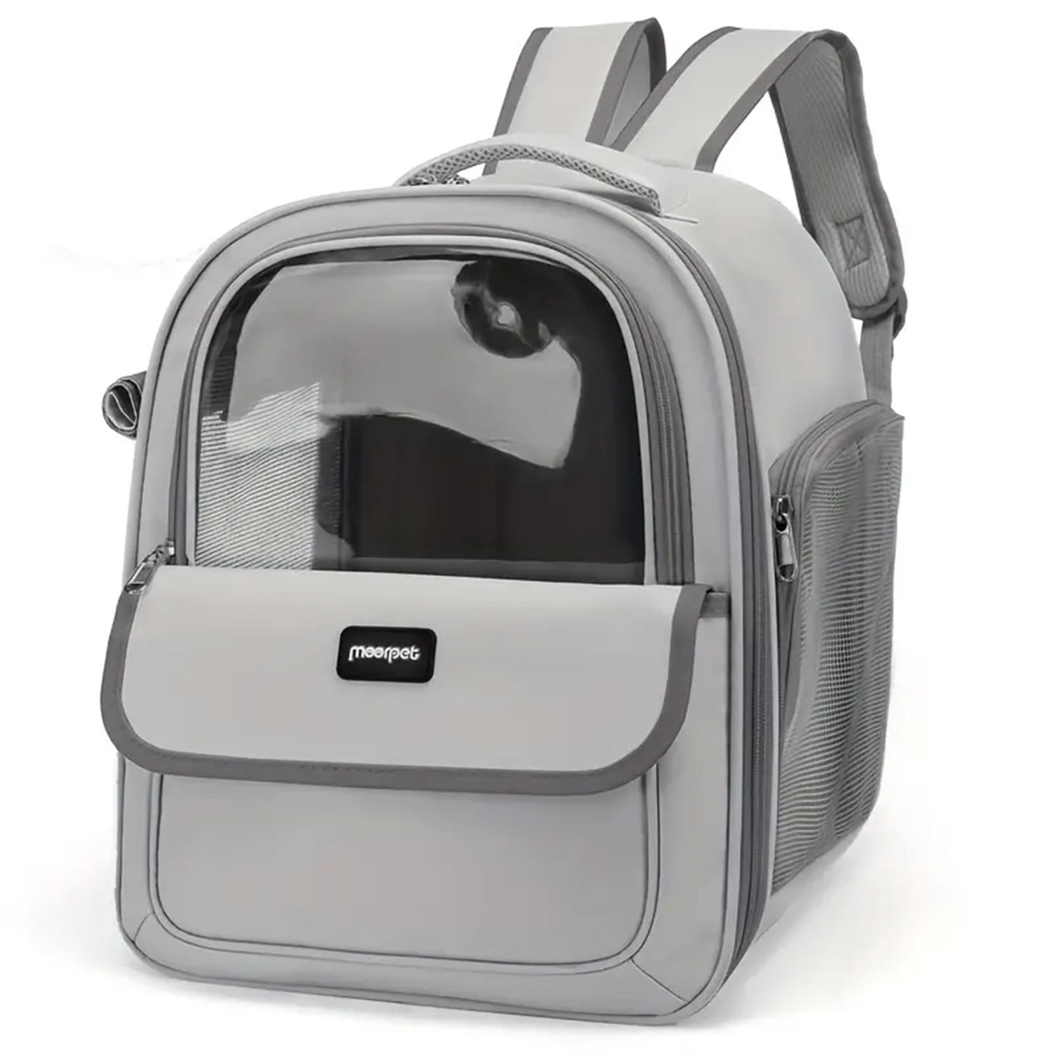 Cat Backpack Carrier, Pet Backpack for Cats and Puppies, Hiking, and Outdoor Adventures, Grey