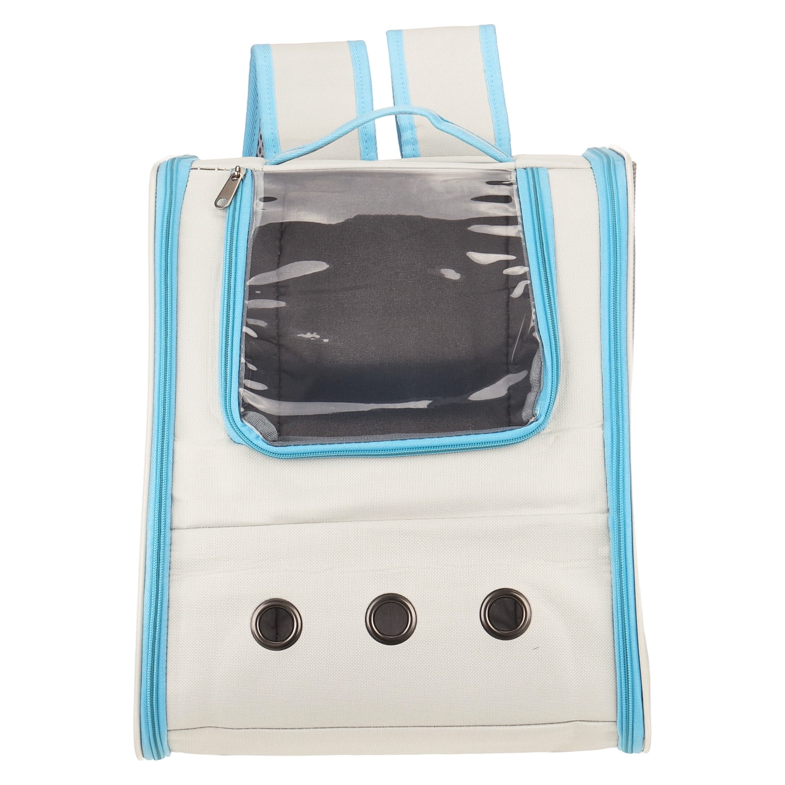 Uxcell Cat Backpack Carrier, Portable and Ventilated, Oxford Cloth for Cats or Small Dogs (Beige/Blue, 12.6"x11"x15")