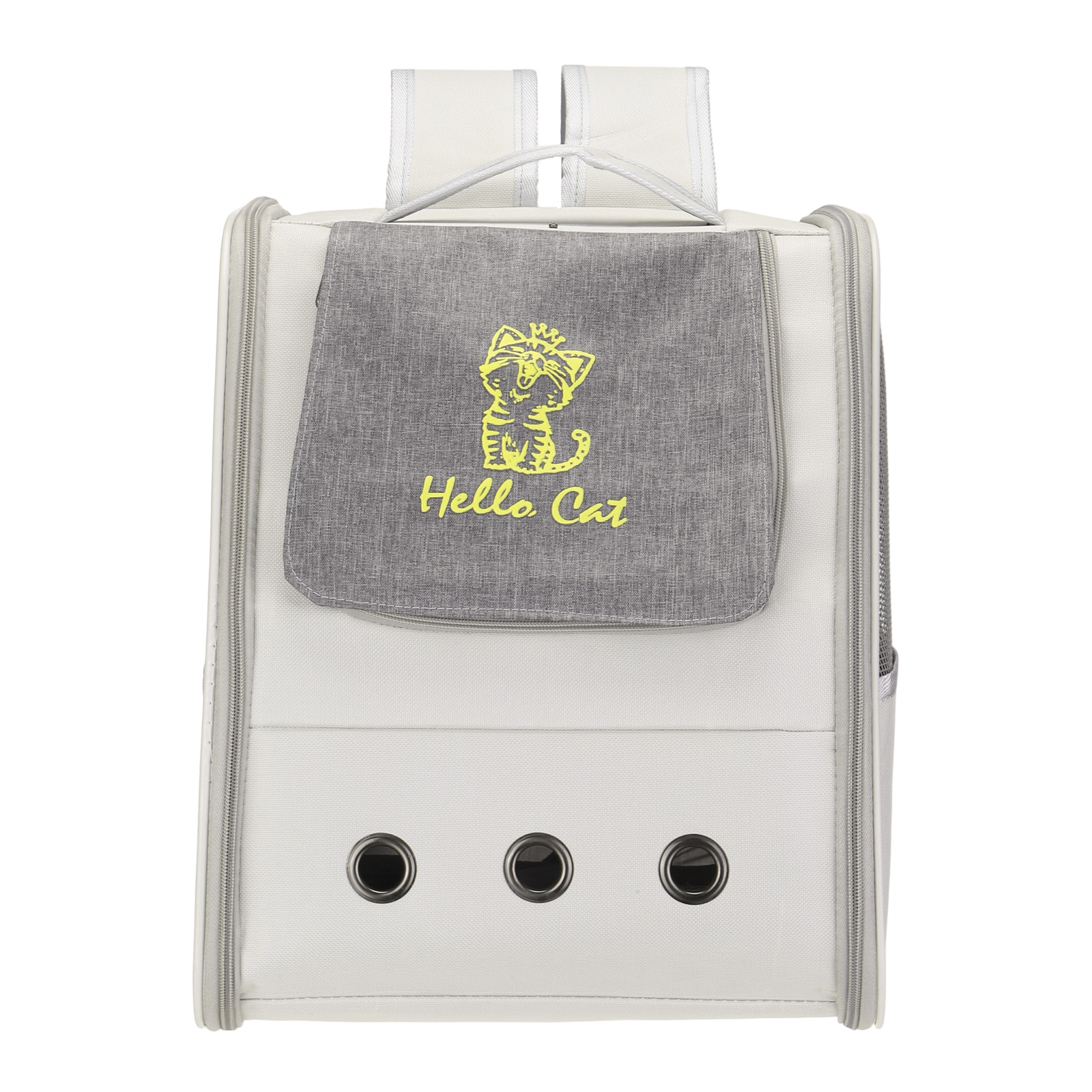 Uxcell Cat Backpack Carrier, Portable and Ventilated, Oxford Cloth for Cats or Small Dogs (Gray, 12.6"x11"x15")