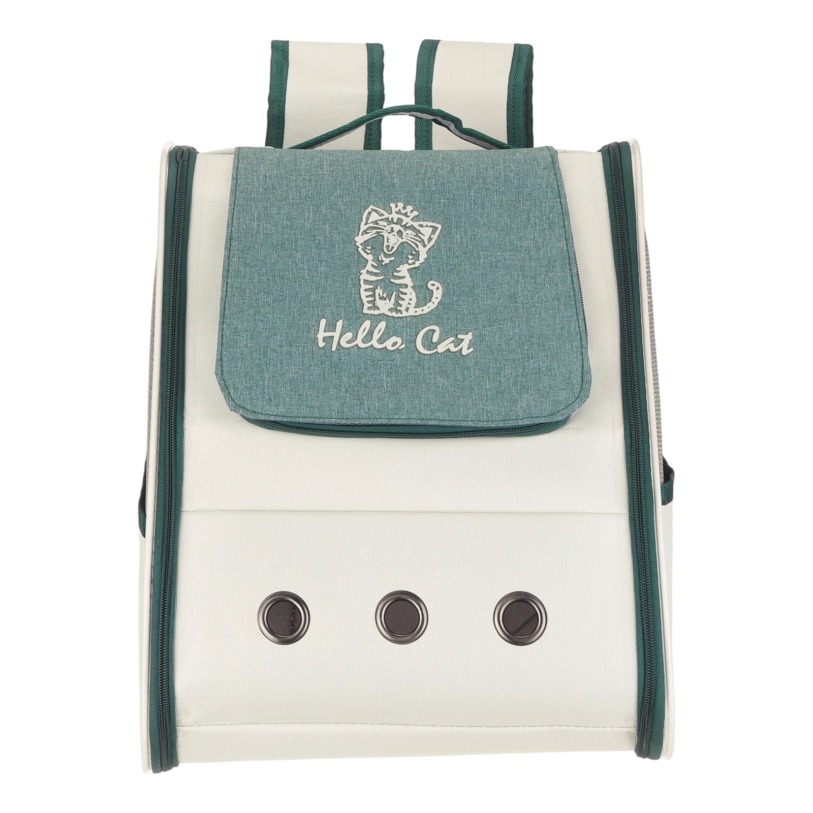 Uxcell Cat Backpack Carrier, Portable and Ventilated, Oxford Cloth for Cats or Small Dogs (Green, 12.6"x11"x15")