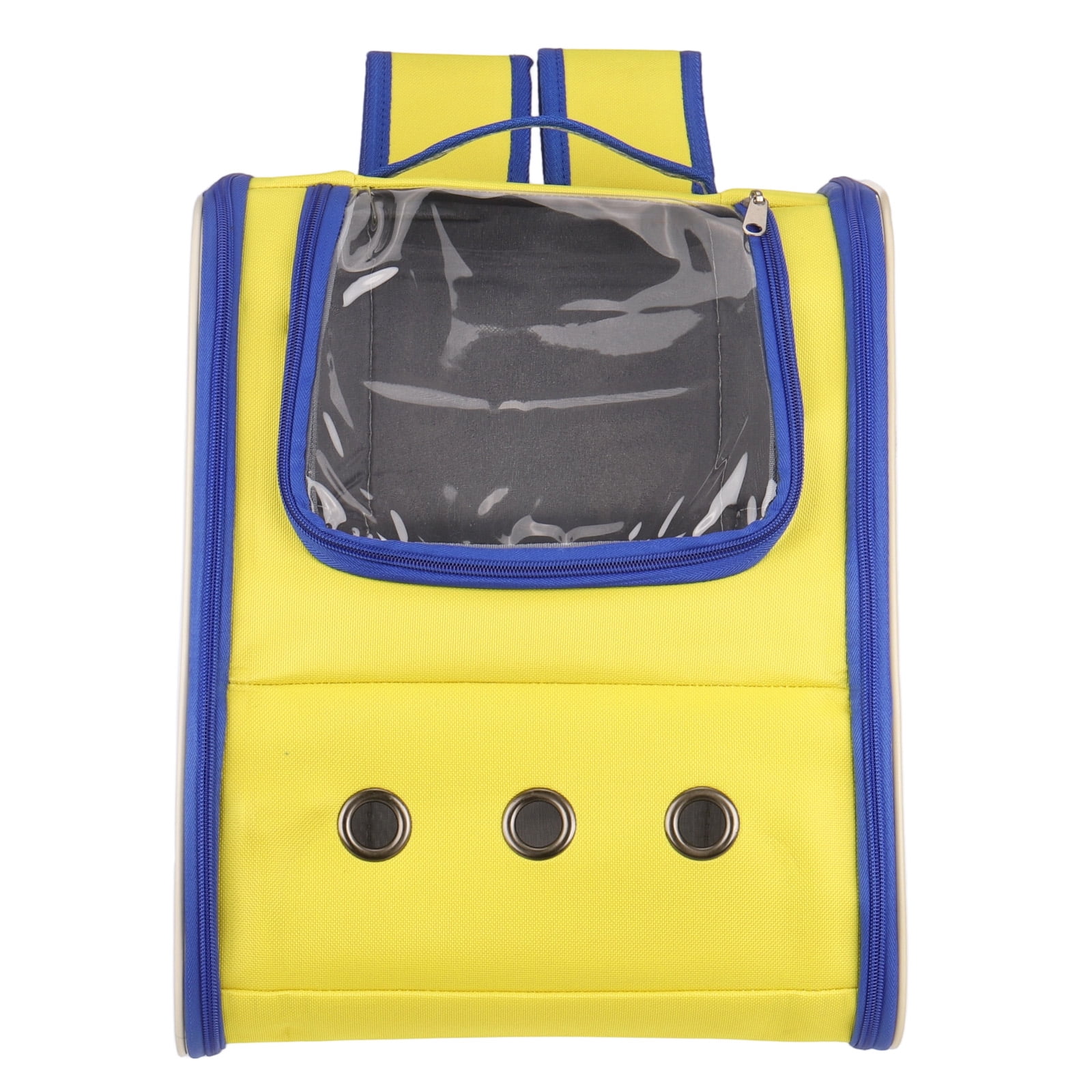 Uxcell Cat Backpack Carrier, Portable and Ventilated, Oxford Cloth for Cats or Small Dogs (Yellow/Blue, 12.6"x11"x15")