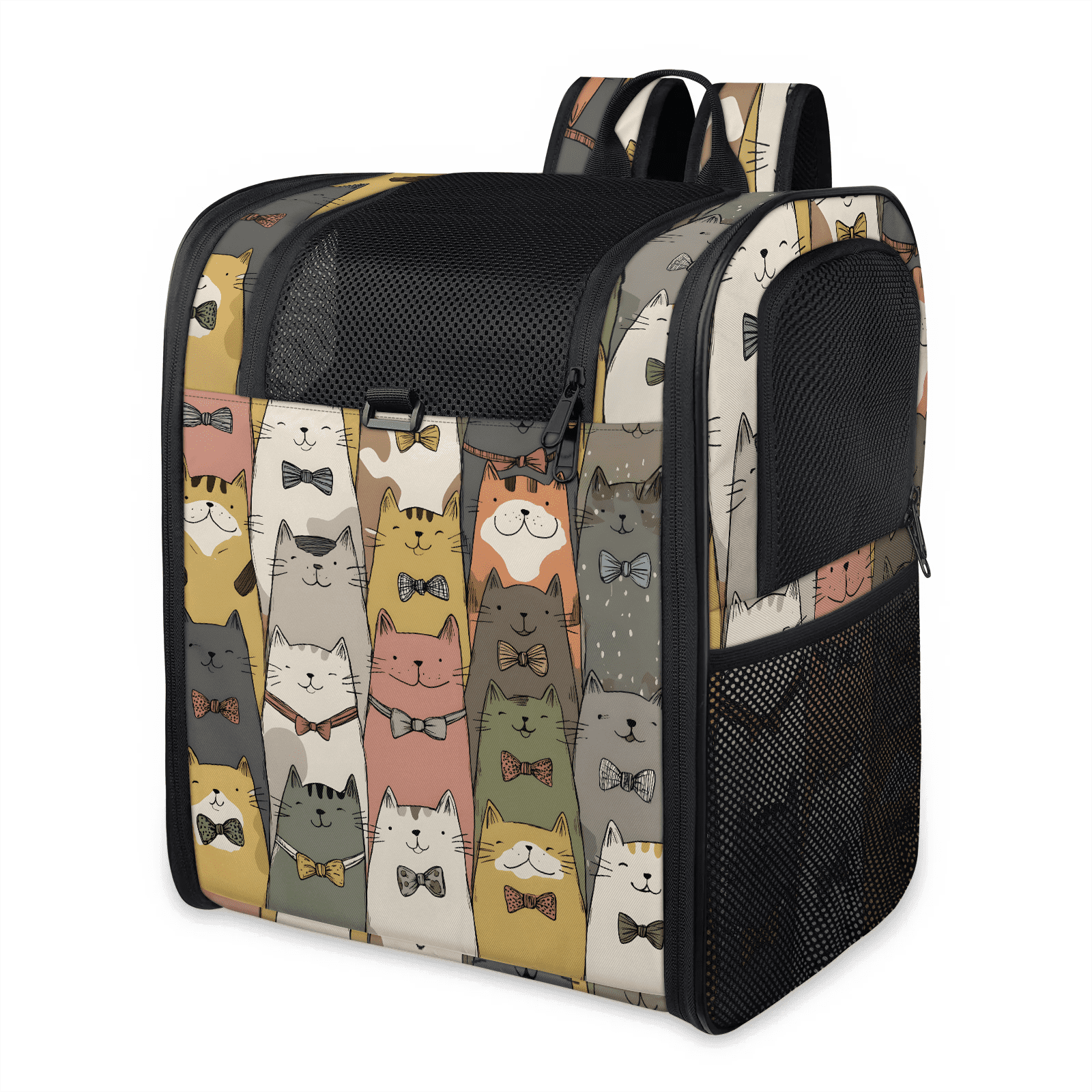 Cat Backpack Carrier for Small Cat up to 13 lb, Breathable Mesh Pet Travel Backpack with View Window,Foldable Pet Carrier for Travel, Hiking, Outdoor Use