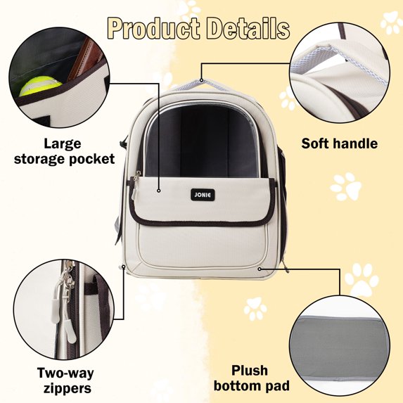 Cat Backpack Carrier for Small Pets up to 20 lbs – Dog Backpack Carrier with Bubble Window, Ventilated Mesh Sides, Adjustable Straps – Pet Backpack, Cat Bag Carrier, Cat Travel Bag, Puppy Carrier Bag