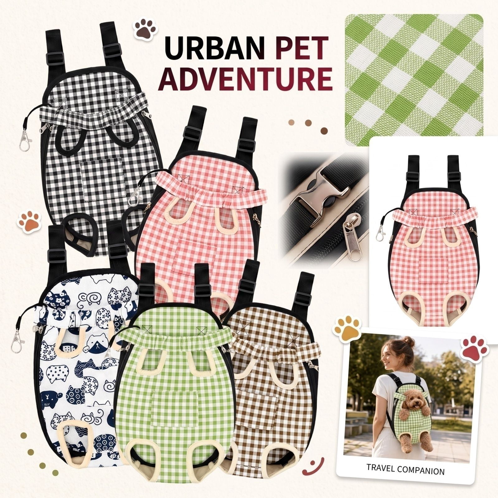 Two Cat Backpack Cat Backpack Carrier with Breathable Canvas and Adjustable Chest Straps ...