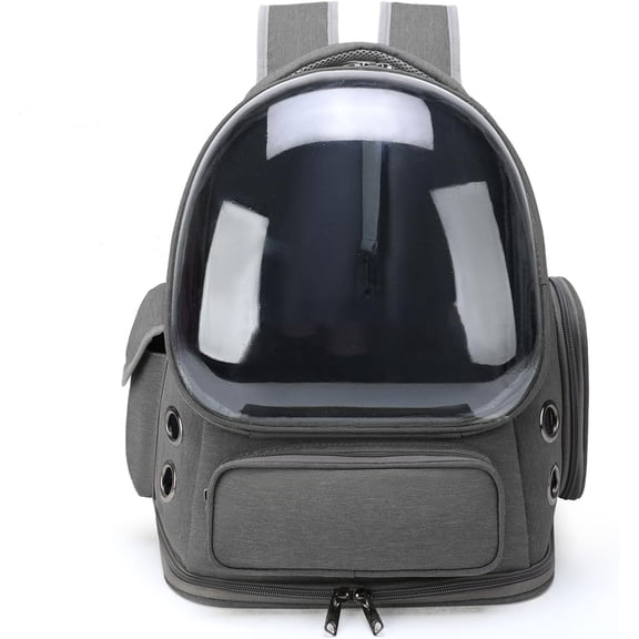 Cat Backpack Carrier with Bubble Window and Ventilation for Cats and Small Dogs Grey