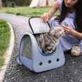 thumbnail image 1 of Foldable Cat Backpack Carrier, Portable Pet Travel Bag, Breathable Mesh Ventilation, Large Capacity for Hiking & Camping, 1 of 8