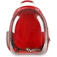 thumbnail image 1 of Cat Backpack Transparent Pet Backpack Carrier 12.6"x10.24"x16.14"(LxWxH) Waterproof Breathable Pet Carrier Airline Approved for Cat & Small Dog (Red), 1 of 6