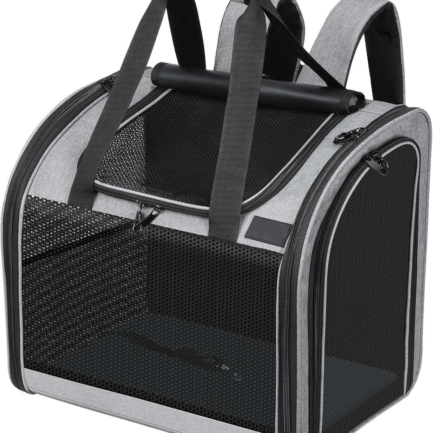 Cat Backpack with Widened Interior Space, Upgraded Dog Backpack Carrier with Various Ways to Carry, Pet Backpack with Breathable Mesh, Pet Travel Carrier with Soft Padded, Reinforced Support