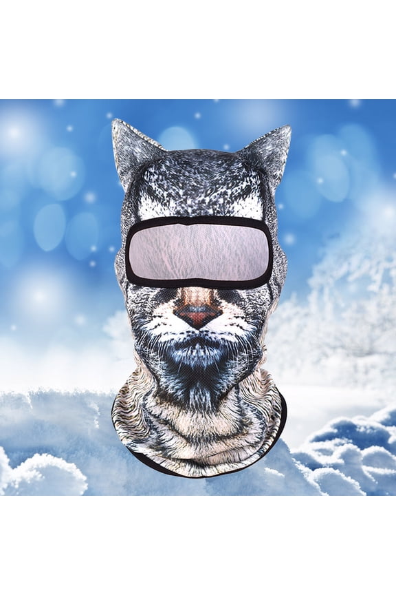 Cat Balaclava Face Mask With Ears Animal Face Cover For Sports Breathable Cat Dog Mask For Skiing Cycling Daily Prank