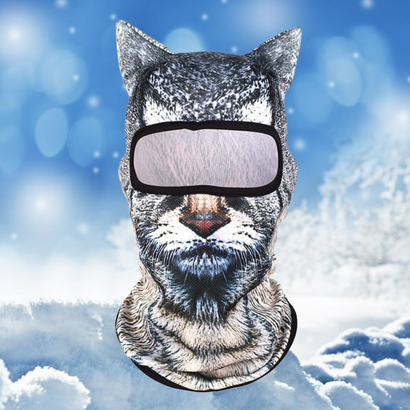 Cat Balaclava Face Mask With Ears Animal Face Cover For Sports Breathable Cat Dog Mask For Skiing Cycling Daily Prank